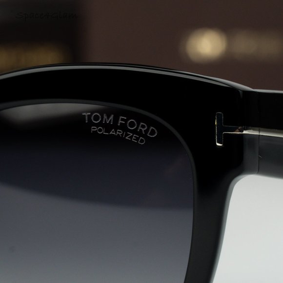 BRAND NEW Tom Ford FT0613/S 01D Black Grey Polar Grad Square Women Sunglasses - Picture 9 of 12